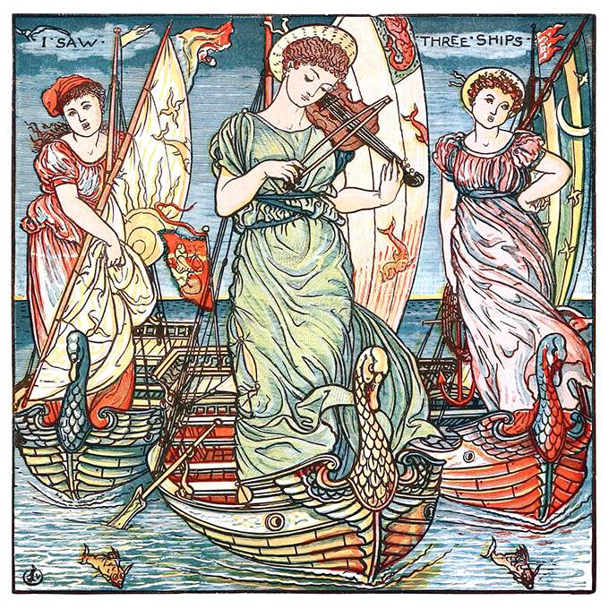 Christmas children painting Bethlehem greensleeves