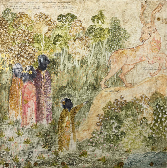 Persia, stow, mixed media