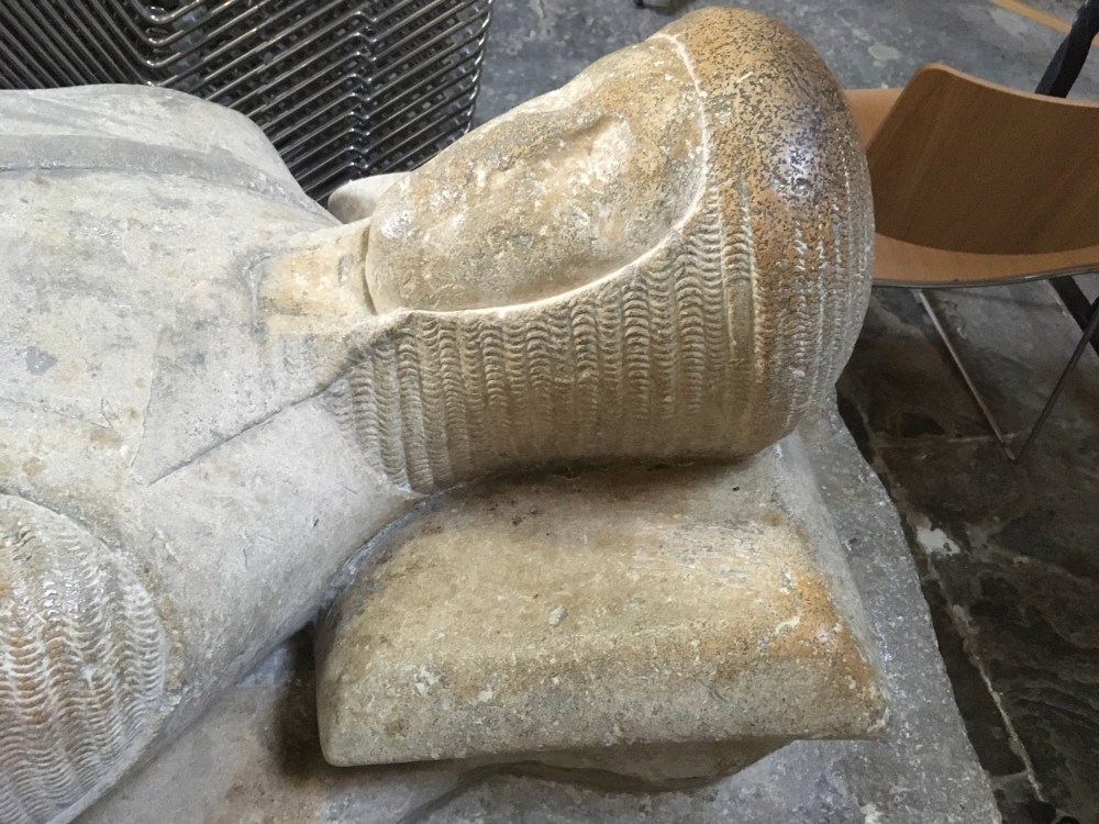 Pershore, abbey, Worcestershire crusader knight sone carving