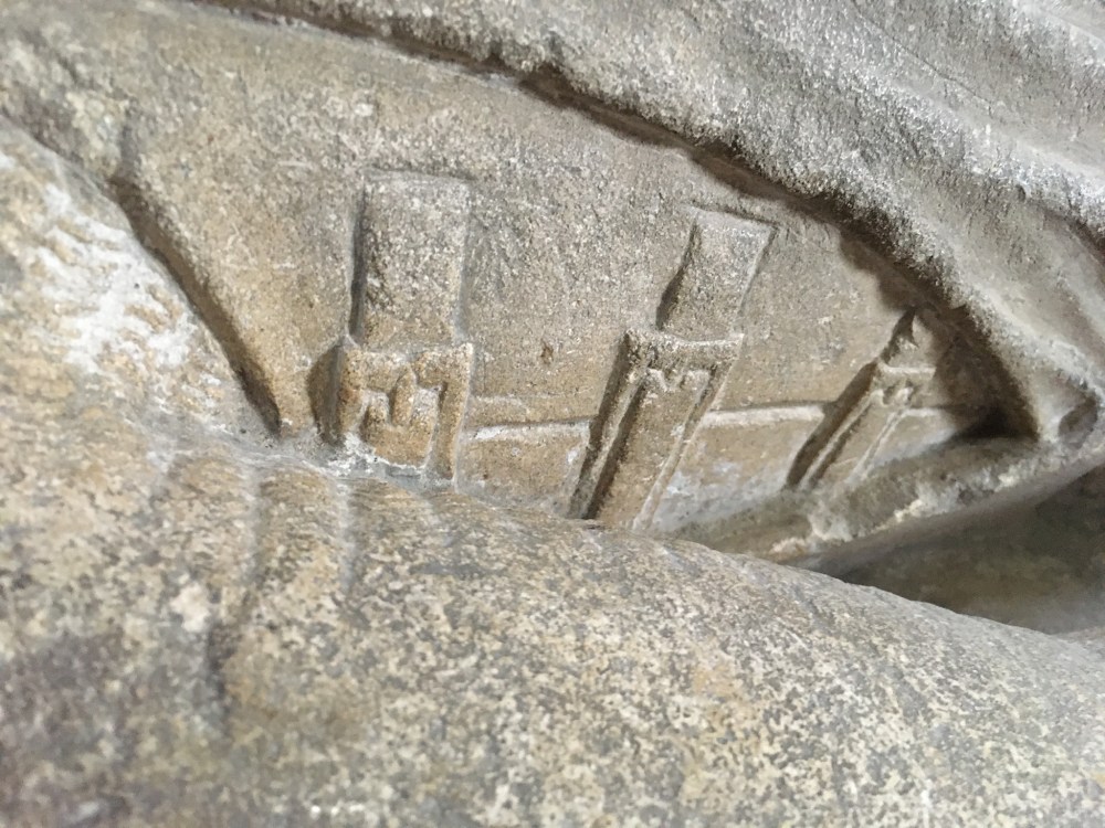Pershore Abbey, knight, crusader, stone carving