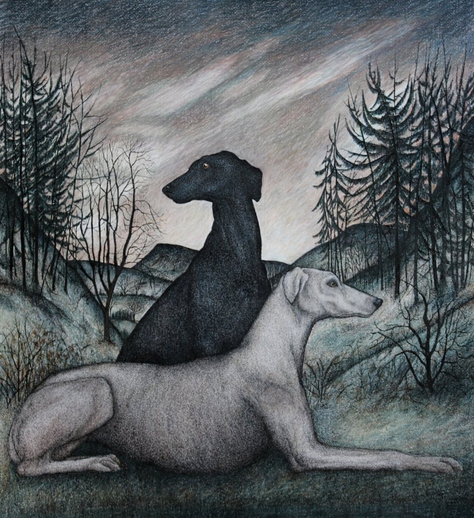 Seren Bell, Patience, 2021, mixed media, 66cm x 60cm, Fosse Gallery, Stow on the Wold