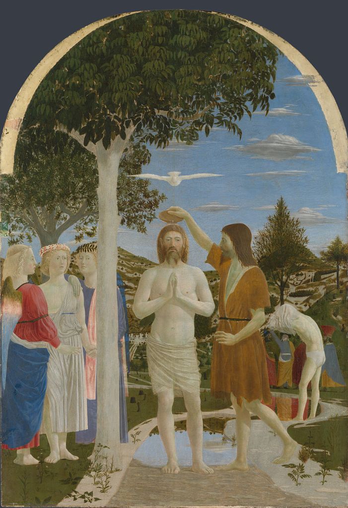 Piero della Francesca, The Baptism of Christ, c1440s, tempera on poplar panel, 167cm x 116cm, National Gallery, London., Mary Acton, learning to look at paintings