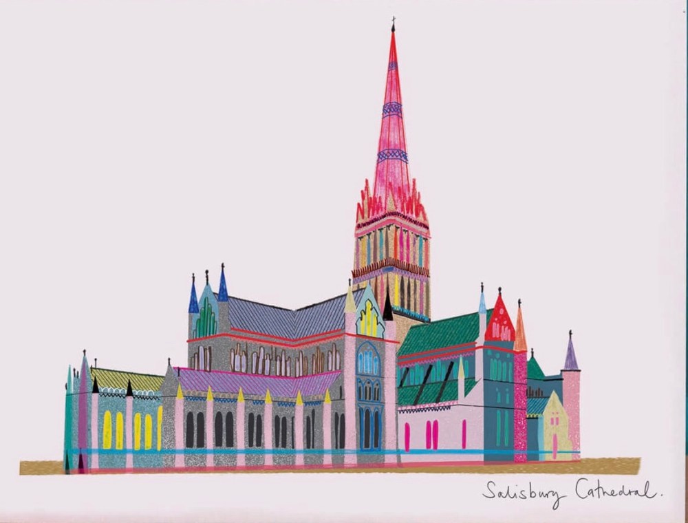 Salisbury Cathedral contemporary postcard
