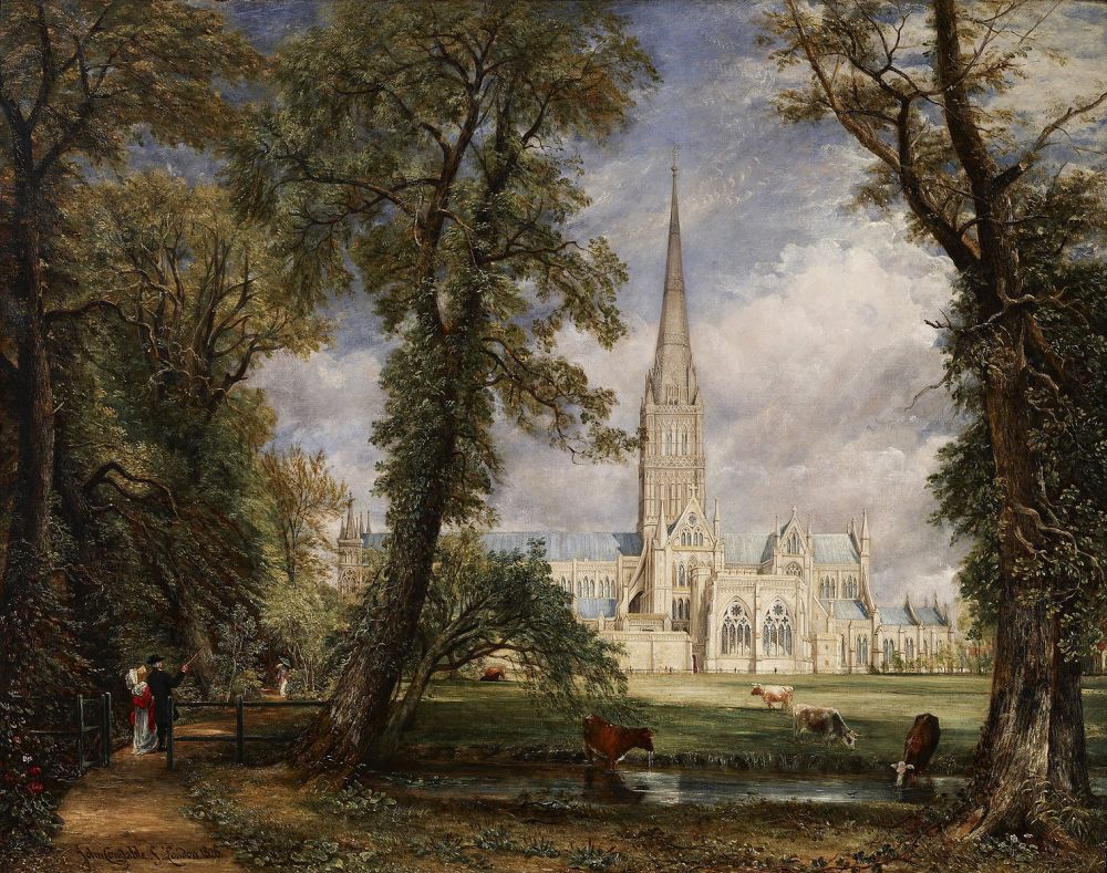 John Constable, Salisbury Cathedral from the Bishops Garden, 1823, oil on canvas, 87cm x 112cm, Victoria & Albert Museum, London.