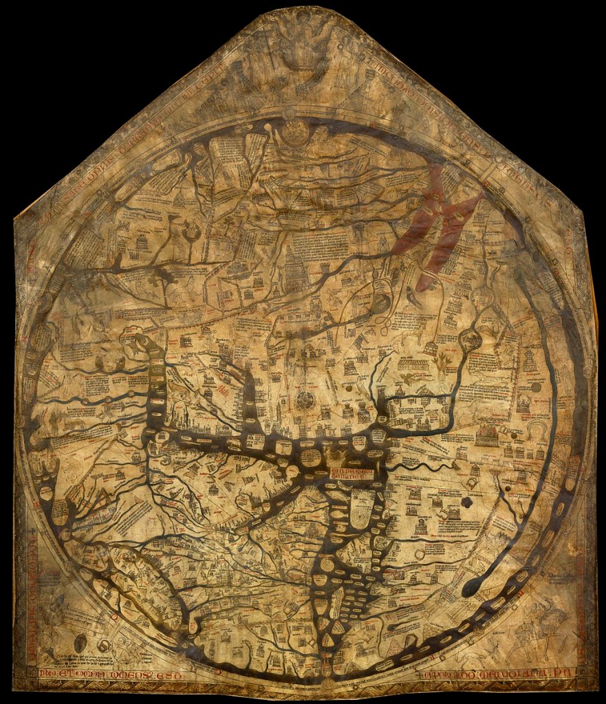 Kappa Mundi at Hereford Cathedral, c1300, Vellum and ink, 153cm x 133cm.