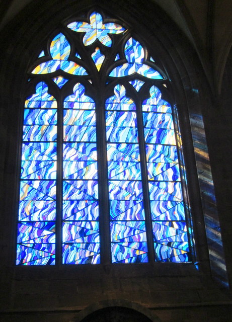 John Maine, Ascension, Stained glass, 2016, Hereford Cathedral.