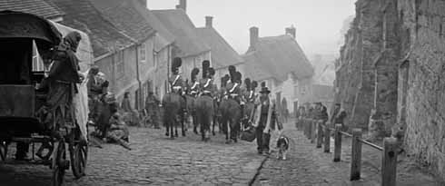 Film still from Far from the Madding Crowd, 1967, Shaftesbury Dorset, Gold Hill, Thomas Hardy
