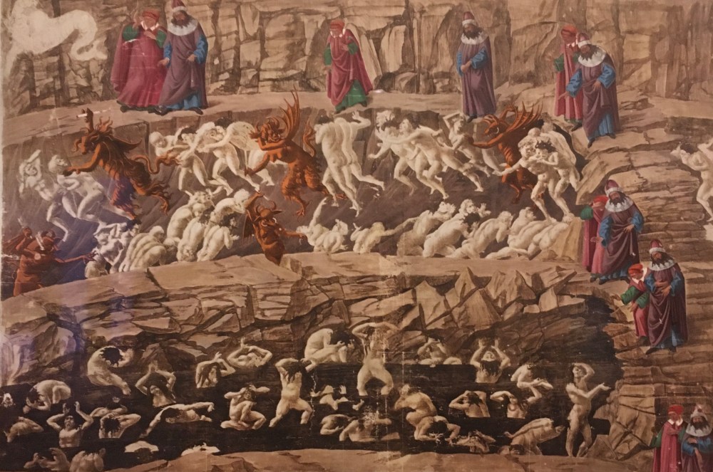 Sandro Botticelli, The Pimps & The Flatterers, Divine Comedy, Inferno, Canto XVIII, 1887 copy of original 1490 drawing, Bodleian Library, Oxford. Dante.