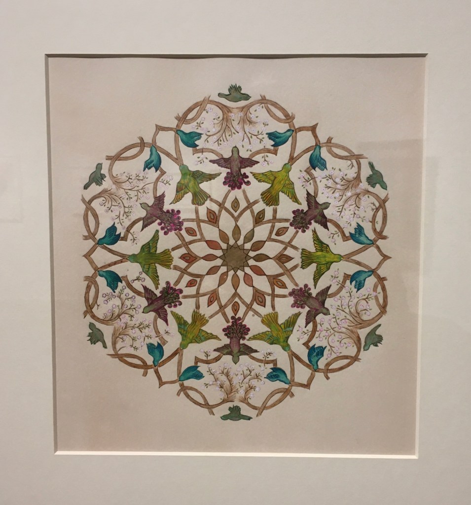 Shaheen Kasmani, Hearts of Green Birds; lockdown edition, 2020, watercolour, gouache, walnut ink and gold on paper, Southampton, manifesting the Unseen, coronavirus, Islamic art.