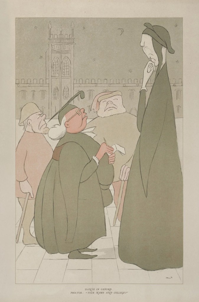 Max Beerbohm, Dante in Oxford, 1904, colour print on paper, Ashmolean Museum, Oxford.