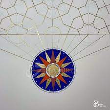 Jeea Mirza, Celestial Navigation I, 2021, she’ll gold,ink and pigment on water colour paper.