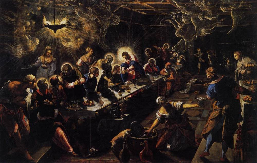 Tintoretto, The Last Supper, c1594, oil on canvas, 365cm x 568cm, San Giorgio Maggiore, Venice.