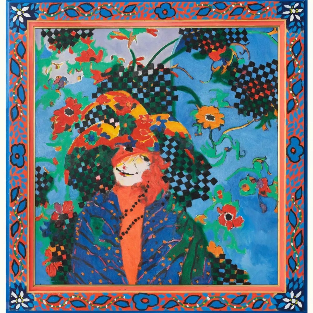 Phillip Sutton RA, Miss Dazzling, oil on canvas, 105cm x 100cm, Sladers Yard Gallery, West Bay, U.K.