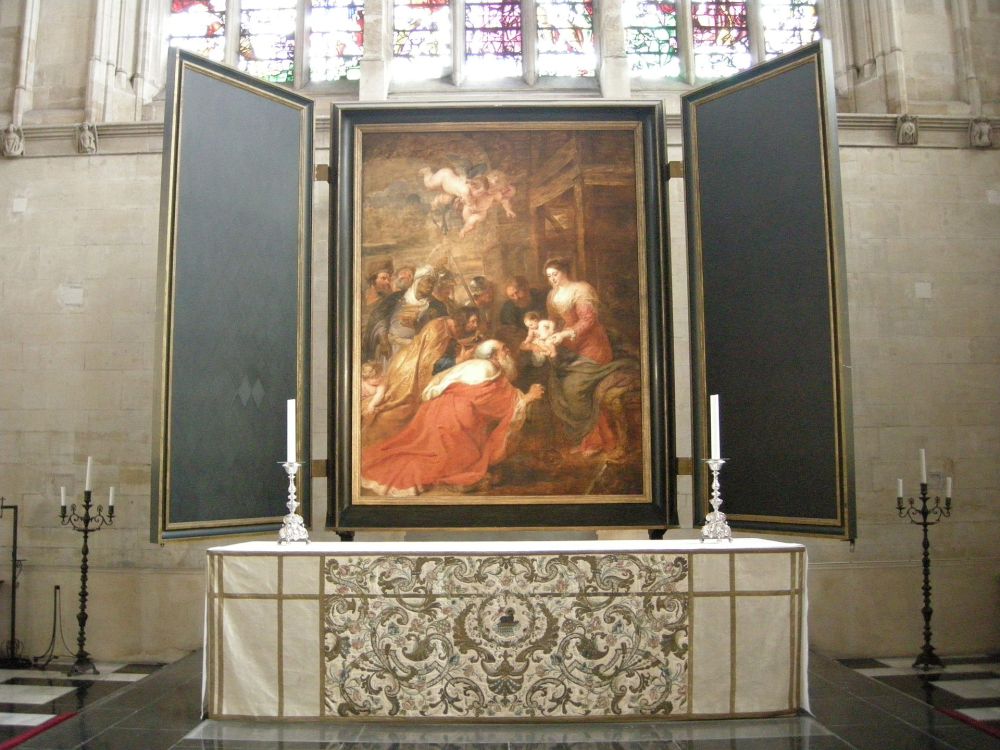 Peter Paul Rubens, Adoration of the Magi, 1633-34, oil on canvas, 4.2m x 3.2m, King’s College, Cambridge.