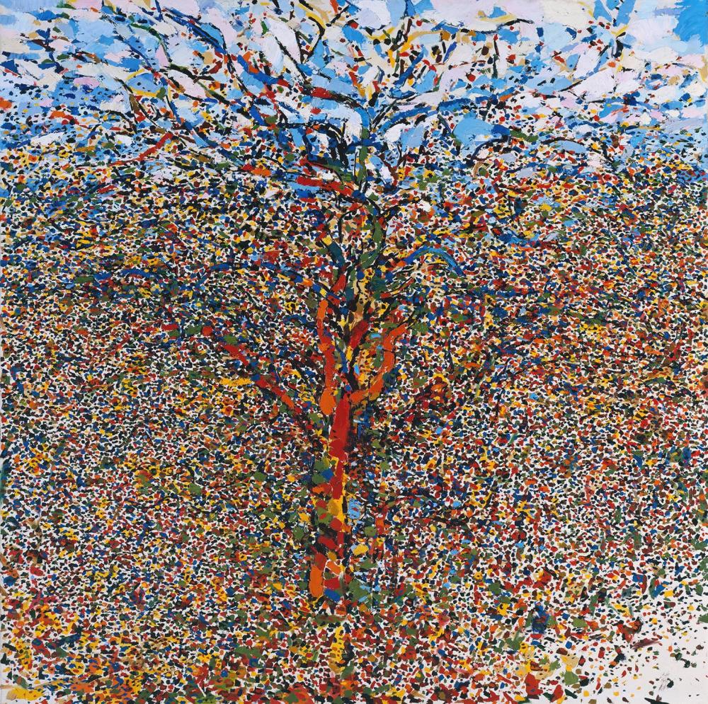 Phillip Sutton, The Tree,1958, oil on canvas, 137cm x 137cm, Tate Gallery, London. Sladers Yard, West Bay, Snape ship burial, Sutton Hoo