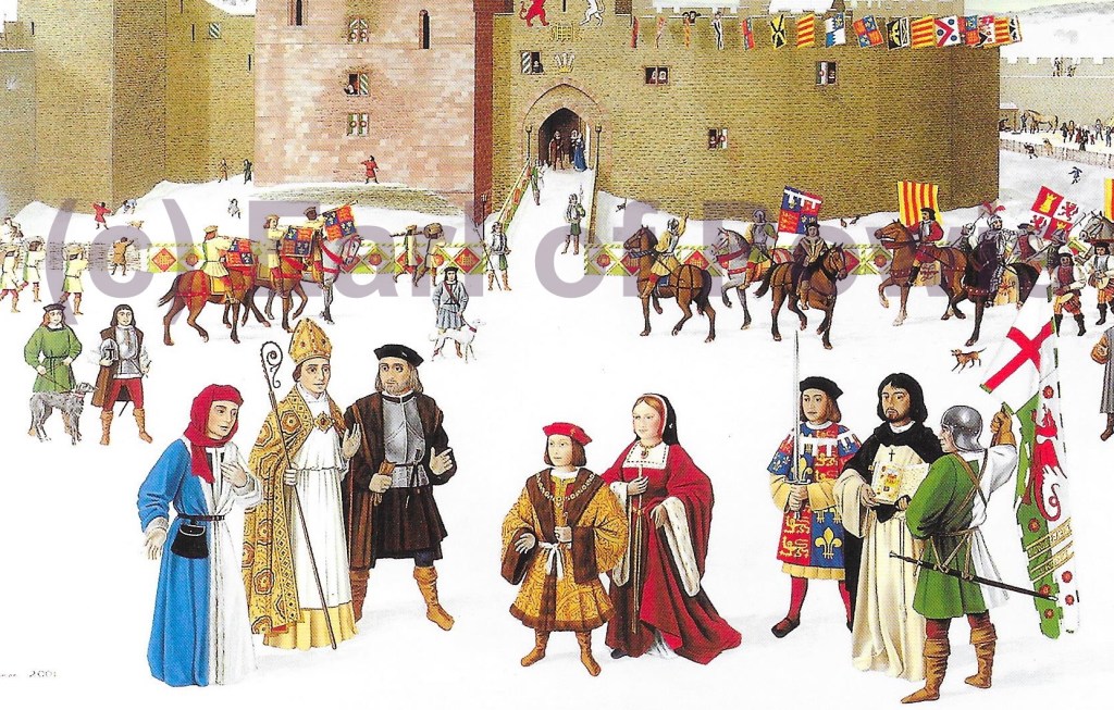 Paul Workman, The Arrival of Prince Arthur and Catherine of Aragon at Ludlow Castle December 1501., 2000. Oil on canvas, Ludlow Castle Gallery.