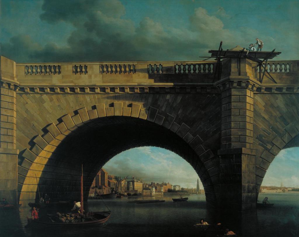 Samuel Scott, An Arch of Westminster Bridge, c1750, oil on canvas, 136 cm x 164cm, Tate Gallery London.