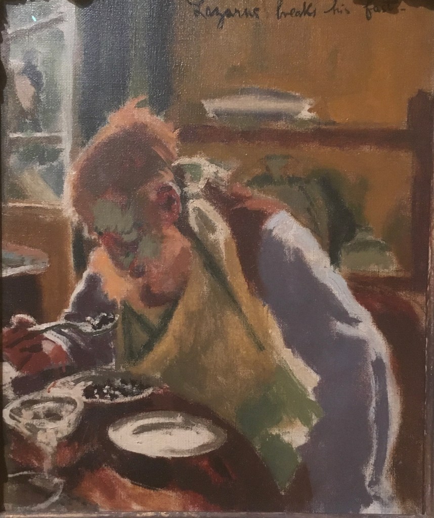 Walter Sickert, Lazarus Breaks His Fast: Self-Portrait, 1927, oil on canvas, 76cm x 63cm, Private Collection. Tate Britain.