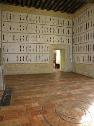 Charles Ross, The Year of Solar Burns, 1992-1993, 365 charred white wood planks. Chateau D’Oiron, France.