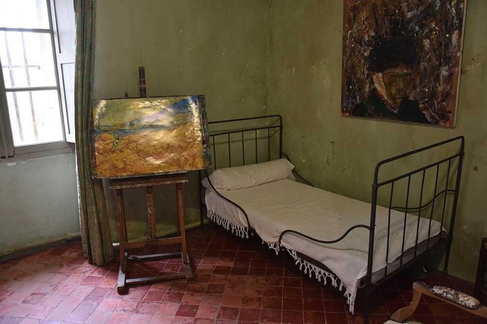 Reconstruction of Vincent’s room at St Paul de Mausole, st Remy, France.