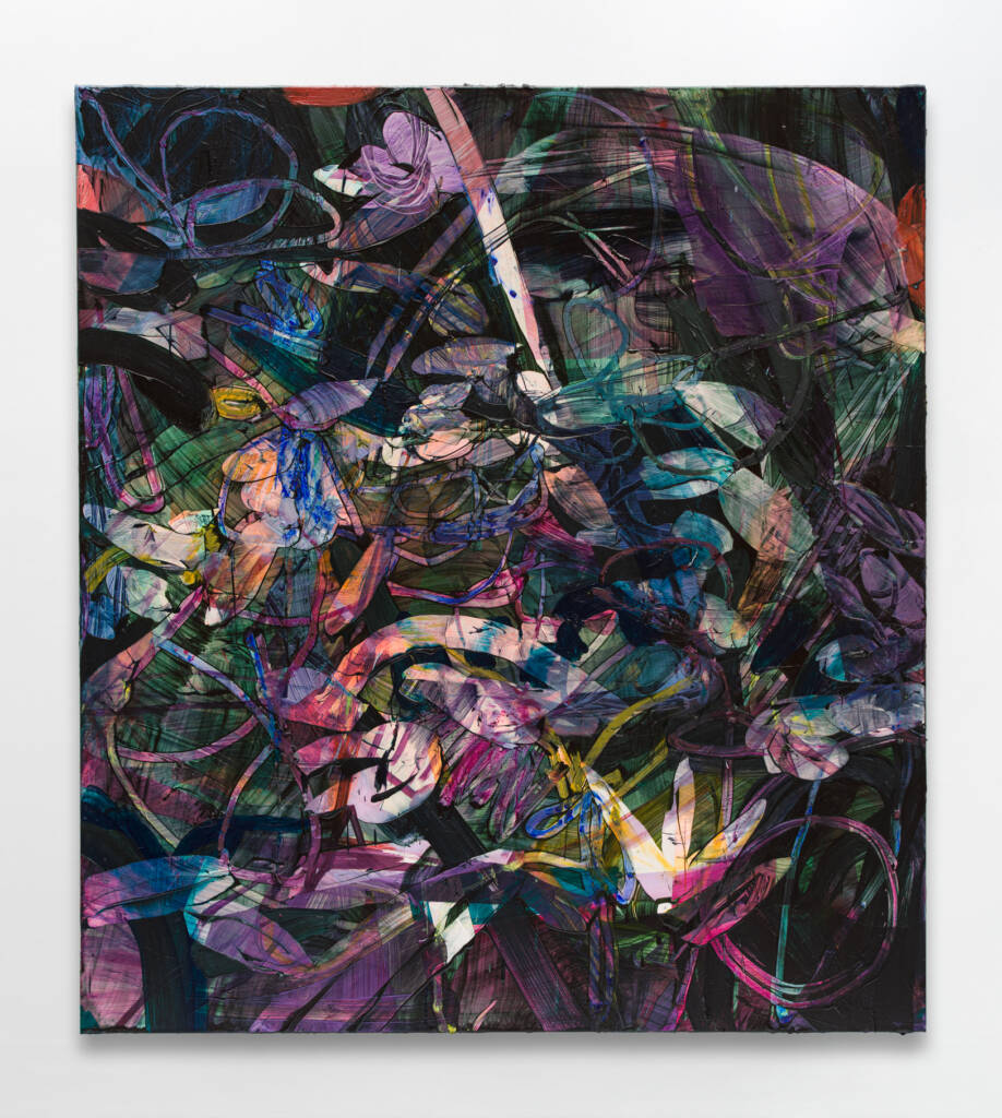 Jadé Fadojutimi, A Permeable Existence, 2022, 170cm x 190cm, acrylic, oil and oil pastel on canvas, The Hepworth Wakefield