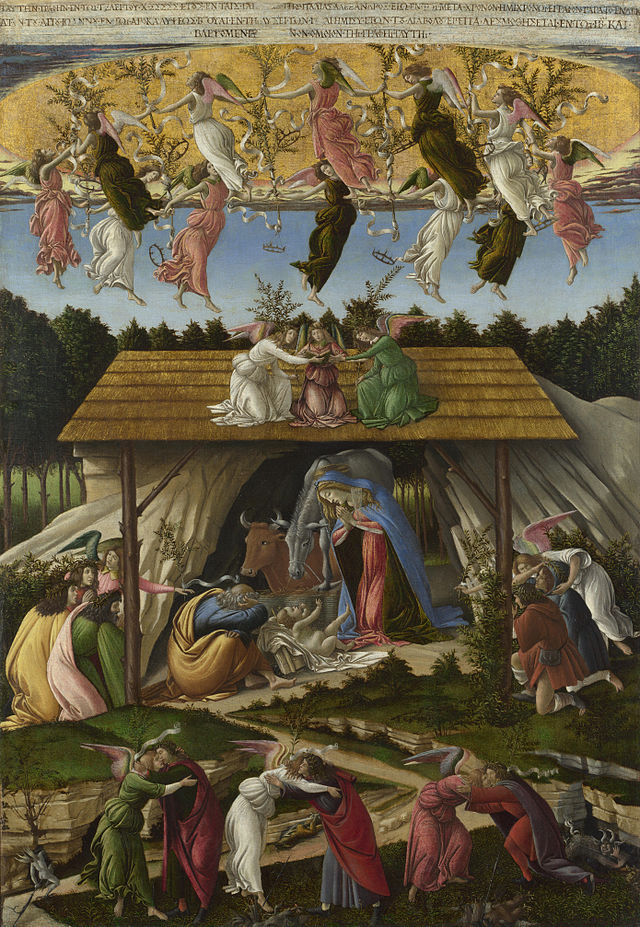 Sandro Botticelli, The Mystical Nativity, 1500, oil on canvas, 109cm x 75cm, The National Gallery, London.