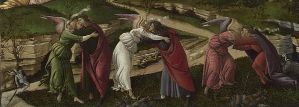 Sandro Botticelli, The Mystical Nativity, 1500, The National Gallery, London (detail).