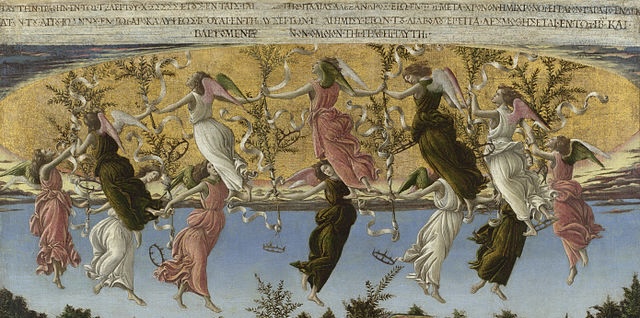 Sandro Botticelli, The Mystical Nativity, 1500, The National Gallery, London (detail).