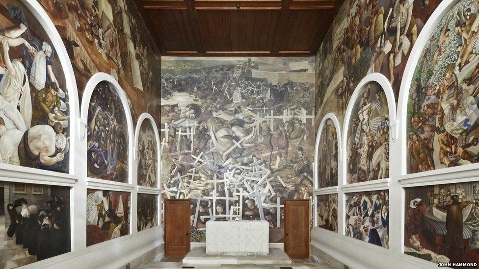 Sir Stanley Spencer, Interior of Sandham Memorial Chapel, 1927-32, Burghclere, UK.