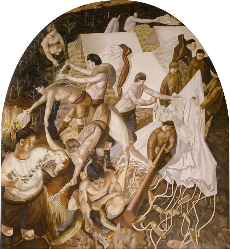 Sir Stanley Spencer, The Dug-Out (or Stand-To), Sandham Memorial Chapel, 1927-32, Burghclere, UK.