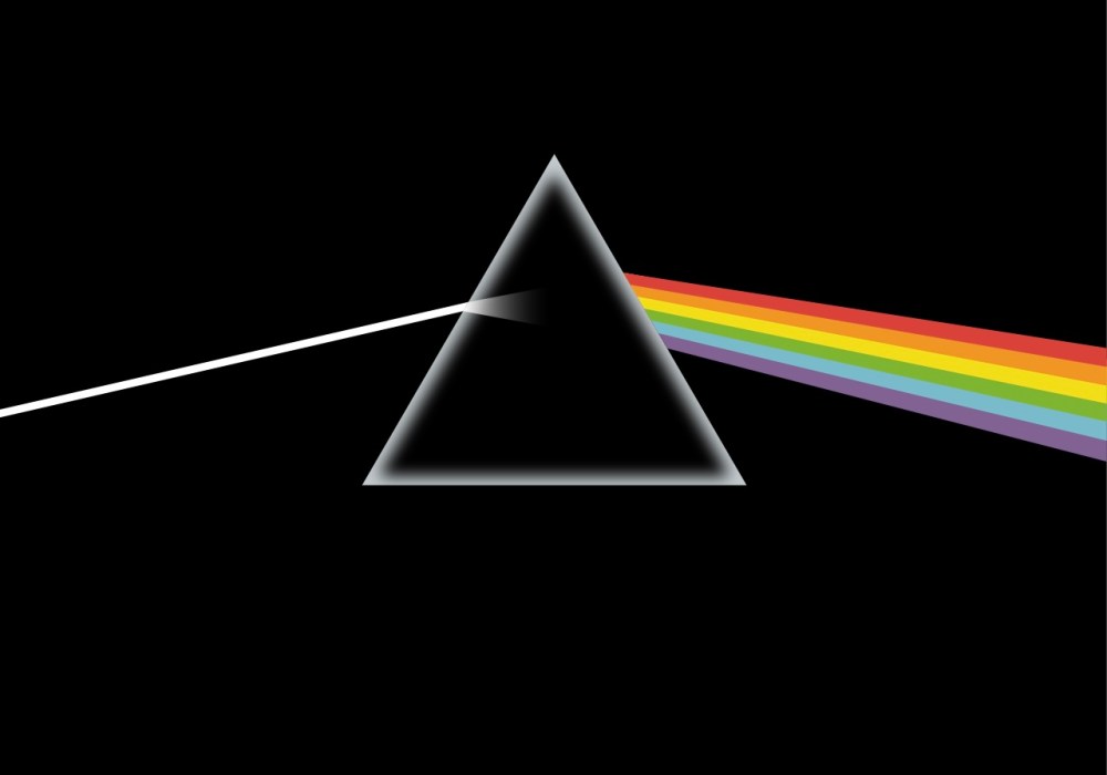Dark Side of the Moon, album cover designed by Hipgnosis, 1973. Exterior image (detail)