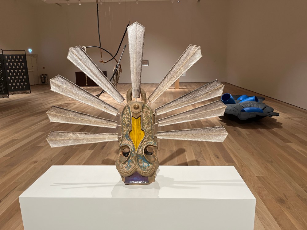 Redd Ekks, Mr Salmon, 2005, ceramic, wire and salmon skin, the Artists collection.