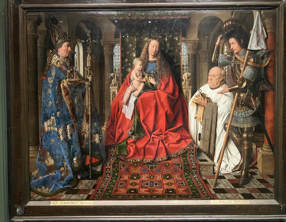 Jan Van Eyk, The Madonna with Canon Joris van der Paele, 1436, oil on board, 112cm x 157cm, The Groeningemuseum, Bruges.
