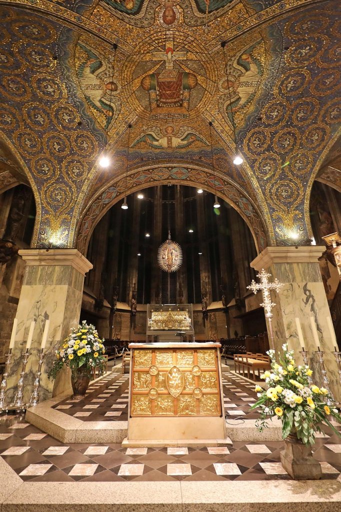 The Altar Pedant between the Octagon and the Choir, c1000, Aachen Cathedral. Germany.