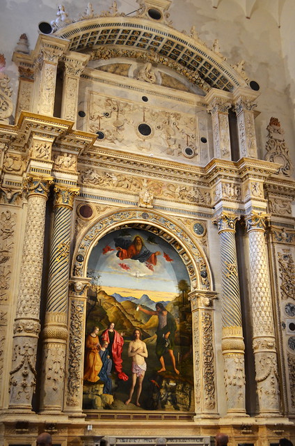 Tommaso da Lugano and Bernardino da Como, The Garzadori Altarpiece, c1500, marble and precious stones, The Church of Santa Corona, Vicenza, Italy.