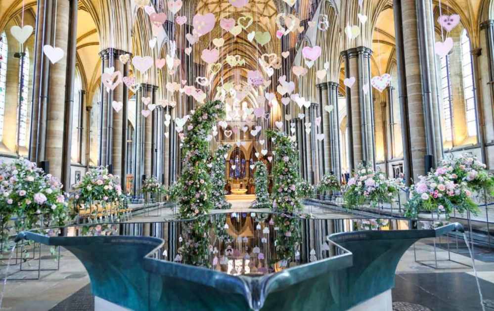 The Nave and the Font, The Spirit of Water Flower Festival, Salisbury Cathedral, 2025.