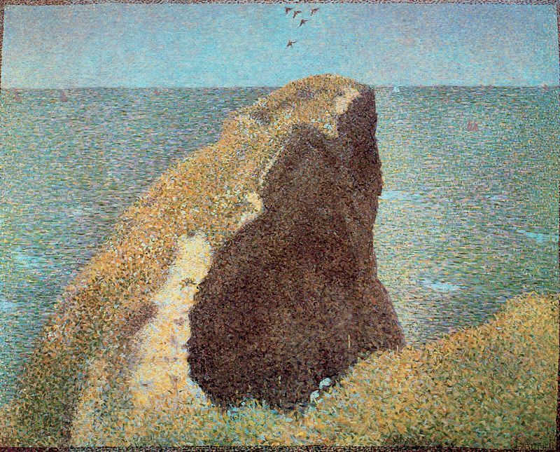 Georges Seurat, Le Bec du Hoc, Grandcamp, 1885, oil on canvas, 65cm x 82cm, The Tate Gallery.