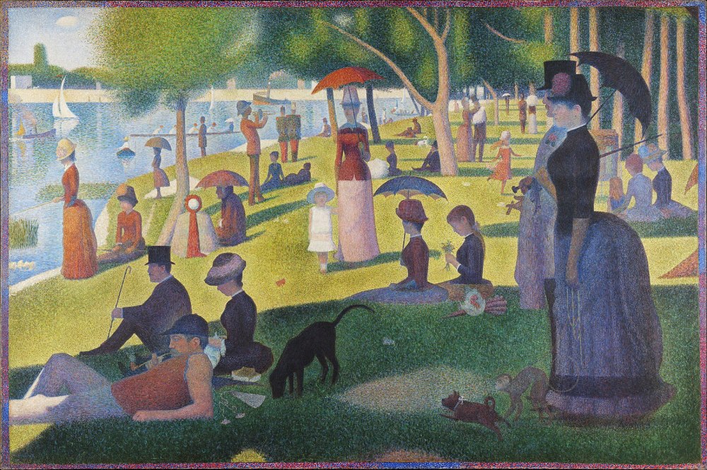 Georges Seurat, A Sunday on La Grande Jatte, 1884, oil on canvas, 202cm x 308cm, The Art Institute of Chicago.