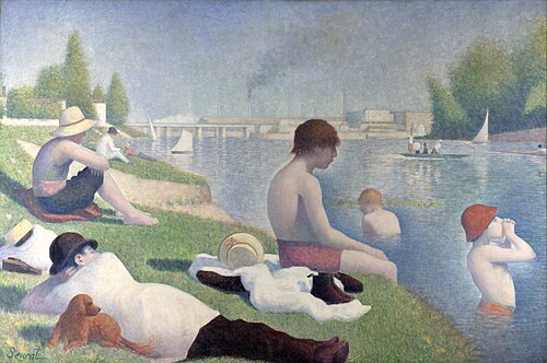 Georges Seurat, Bathers at Asnières, 1884, oil on canvas, 201cm x 300cm, The National Gallery, London