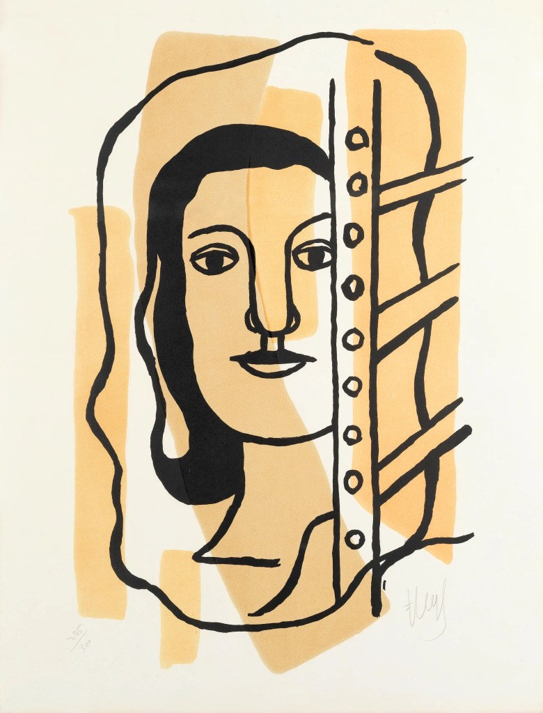 Fernand Lèger, Tete de Femme, 1949, signed lithograph, 65cm x 50cm, Private Collection.