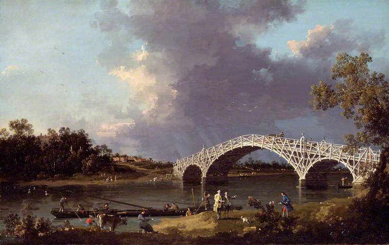 Canaletto, A View of Walton Bridge, 1754, oil on canvas, 49 cm x 76cm, Dulwich Picture Gallery;