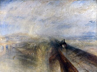 J. M. W. Turner, Rain, Steam and Speed, The Great Western Railway, 1844, oil on canvas, 91cm x 122 cm, National Gallery, London.