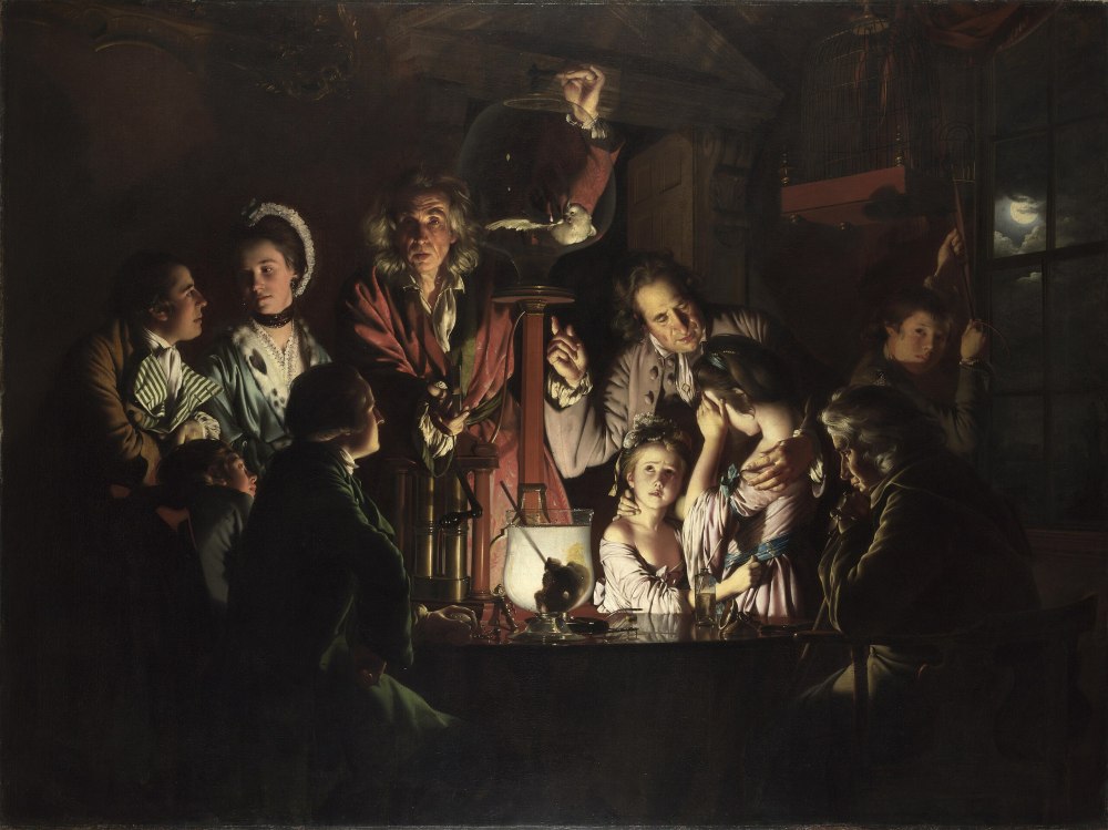 Joseph Wright of Derby, An Experiment on a Bird in the Air Pump, 1768, oil on canvas, 183cm x 244cm, The National Gallery London.