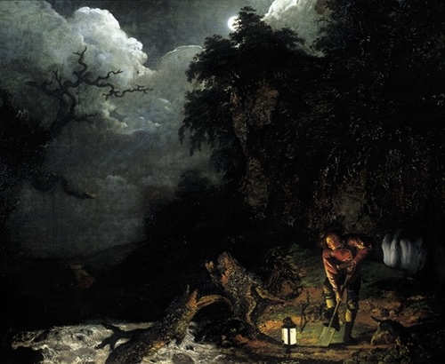 Joseph Wright of Derby, An Earthstopper on the Banks of the Derwent, 1771, oil on canvas, 96cm x 120cm, The Derby Museum.
