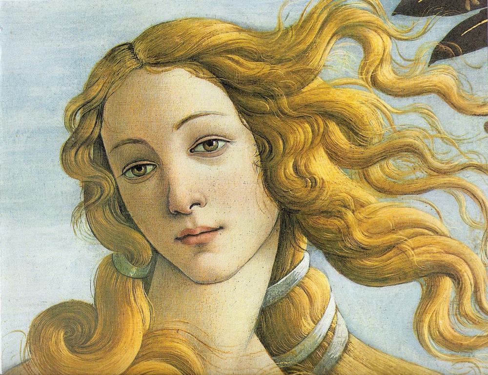 Sandro Botticelli, The Birth of Venus, (detail) 1484-86, tempera on canvas, 173cm x 280cm, Uffizi Gallery, Florence.
