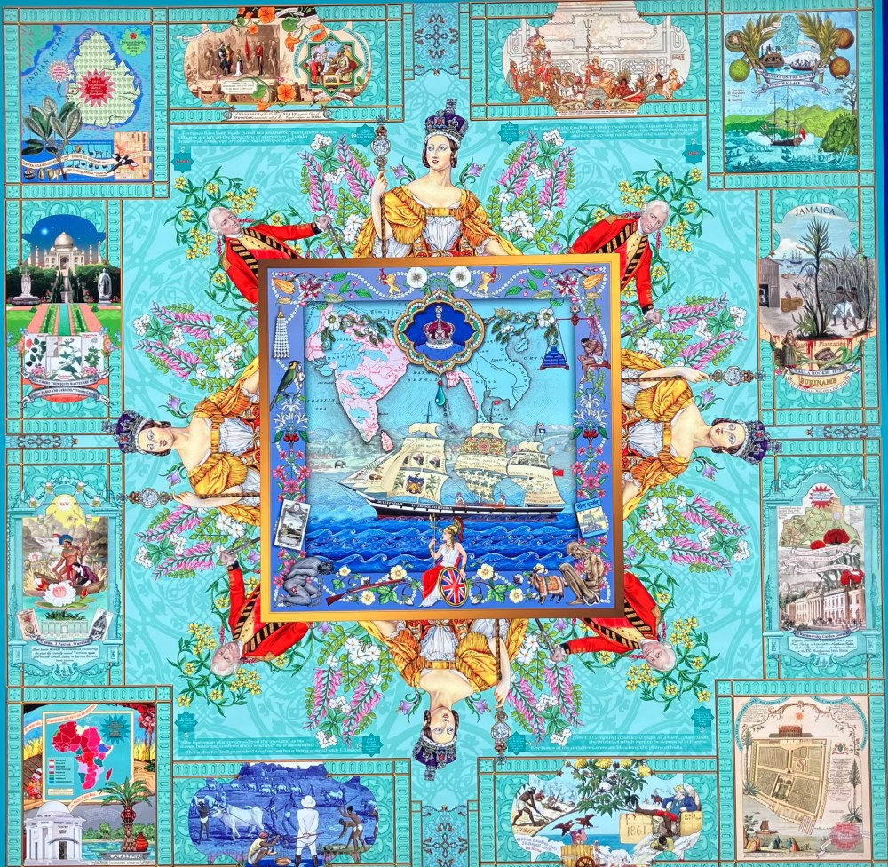 Amrit Singh and Rabindra Singh, The Emperor’s Garden, 2025, digital mixed media (detail).