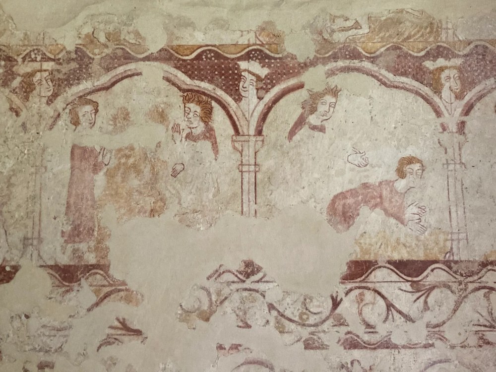 C14 red ochre wall painting, St George’s at Kelmscott, Oxfordshire.