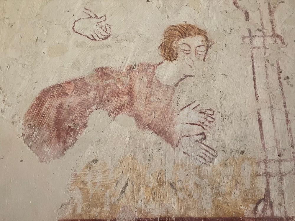 C14 red ochre wall painting, St George’s at Kelmscott, Oxfordshire.