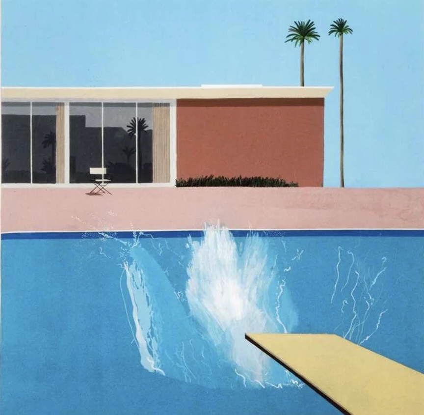 David Hockney, A Bigger Splash, 1967, acrylic on canvas, 243cm x 244cm, The Tate Gallery, London.