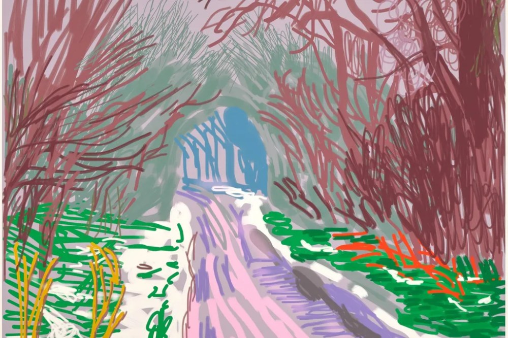 David Hockney, The Arrival of Spring in Woldgate, 2011, iPad drawing.